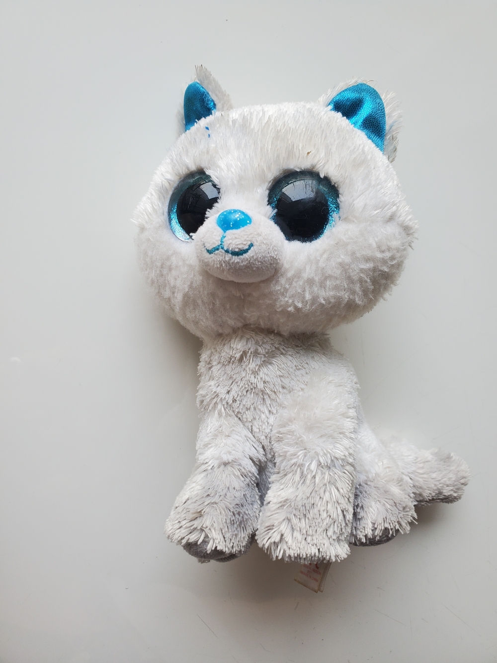 Ty Plush Frost Character in White and Light Gray Rare Silk